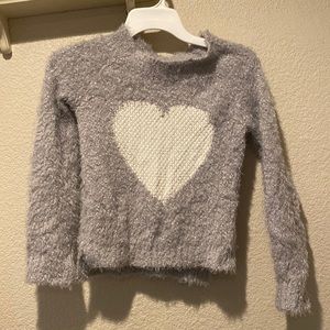 Fluffy Kids Heart Sweater